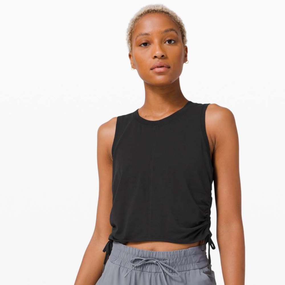 lululemon athletica Black cinch it up drawstring Tank Top